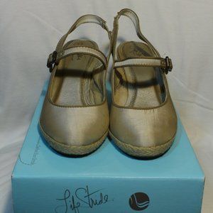 Life Stride Beige Fabric Wedges
